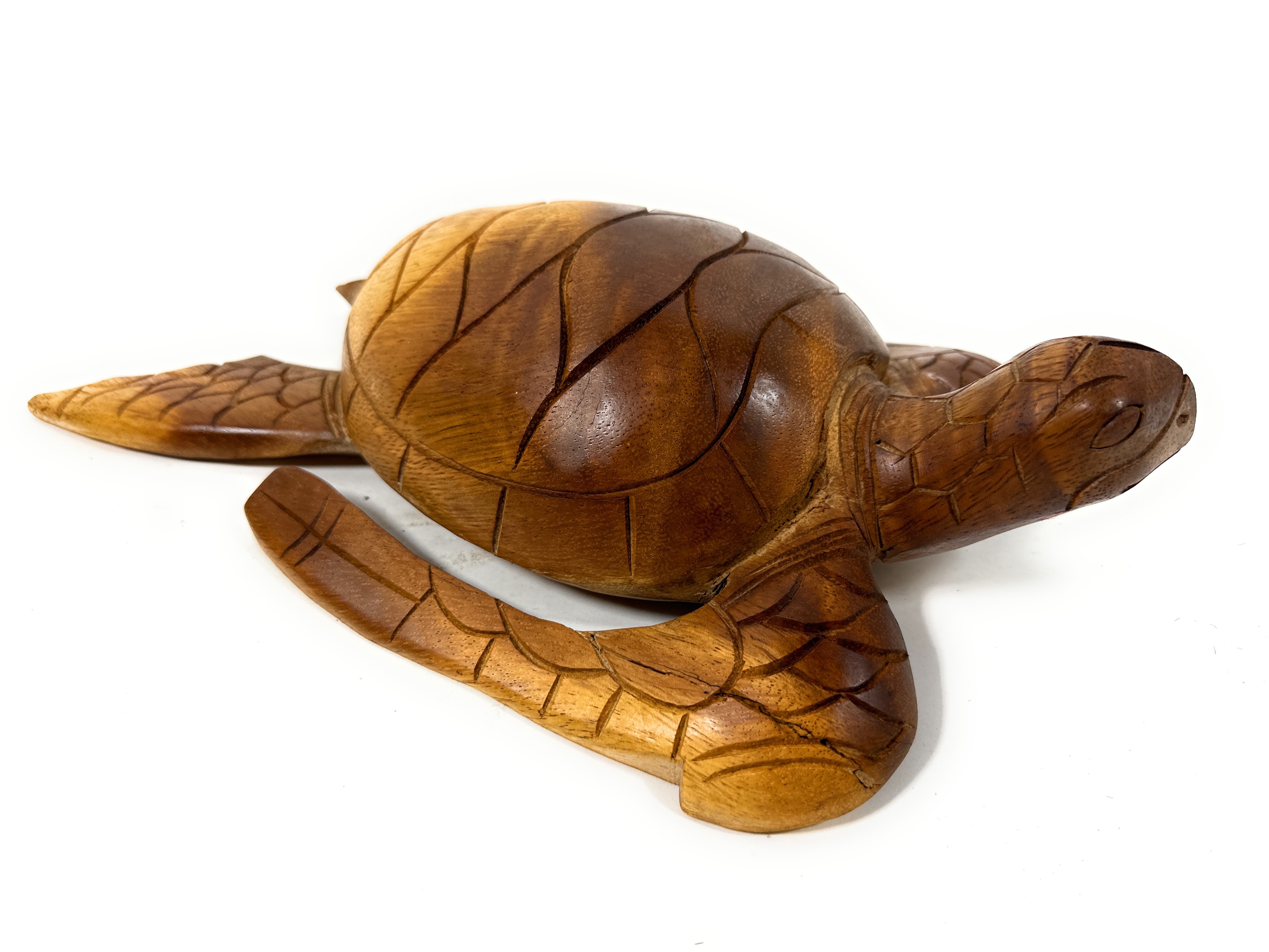 Hand carved sea turtle